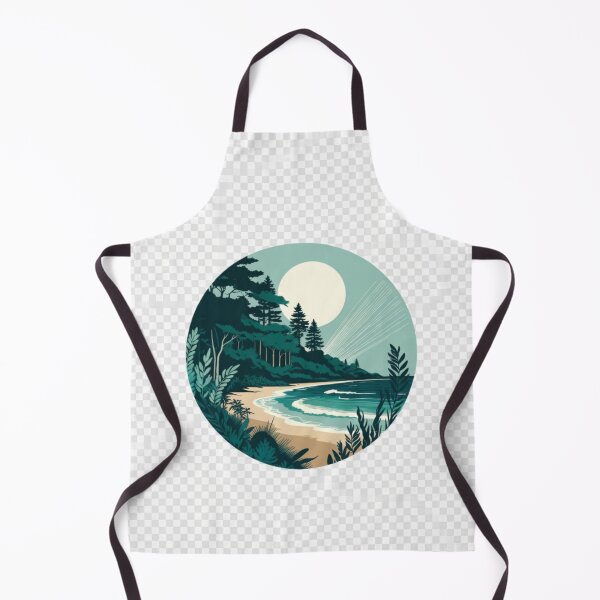 Item preview, Moonlit Tropical Beach Landscape | Coastal Nature Illustration designed and sold by GalleryPeak.