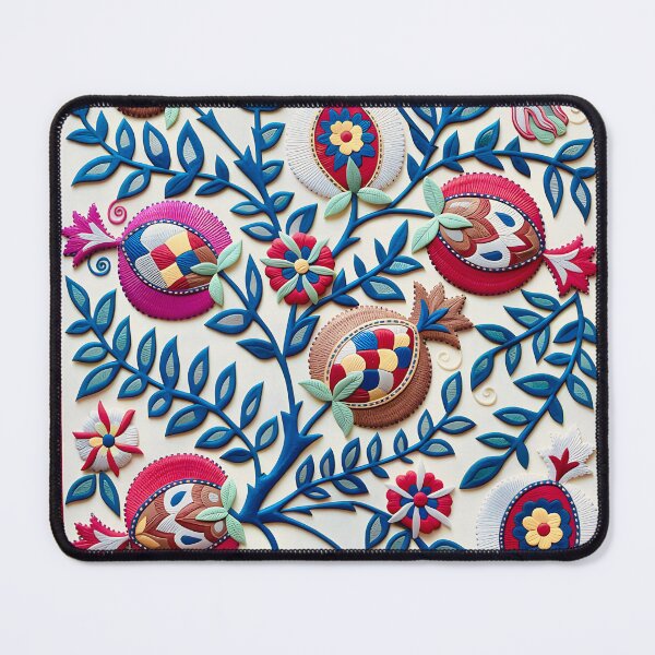 Item preview, Uzbekistan Suzani Pomegranate Embroidery Pattern designed and sold by Vicky Brago-Mitchell®.