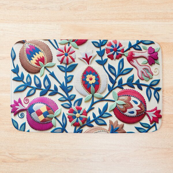 Item preview, Uzbekistan Suzani Pomegranate Embroidery Pattern designed and sold by Vicky Brago-Mitchell®.