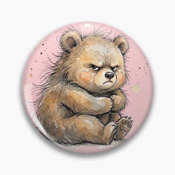 Item preview, Cute Grumpy Baby Bear Sitting and Frowning Art designed and sold by BreezifyDesignStudio.
