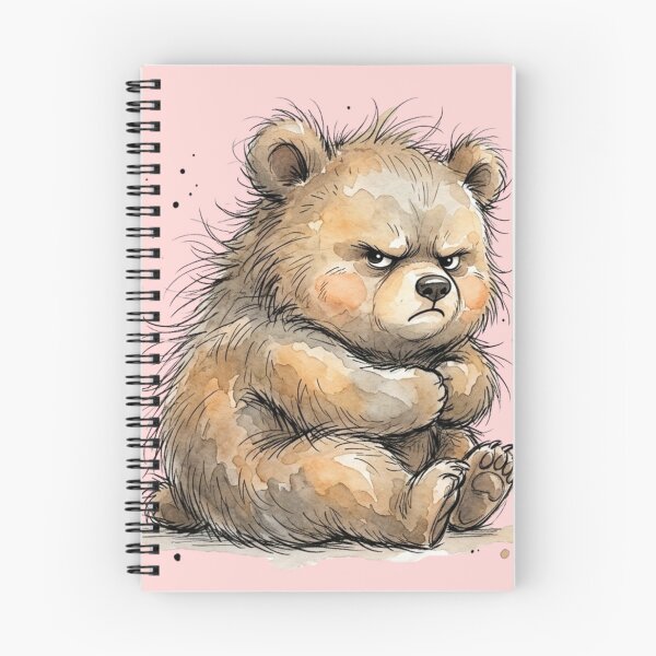 Item preview, Cute Grumpy Baby Bear Sitting and Frowning Art designed and sold by BreezifyDesignStudio.