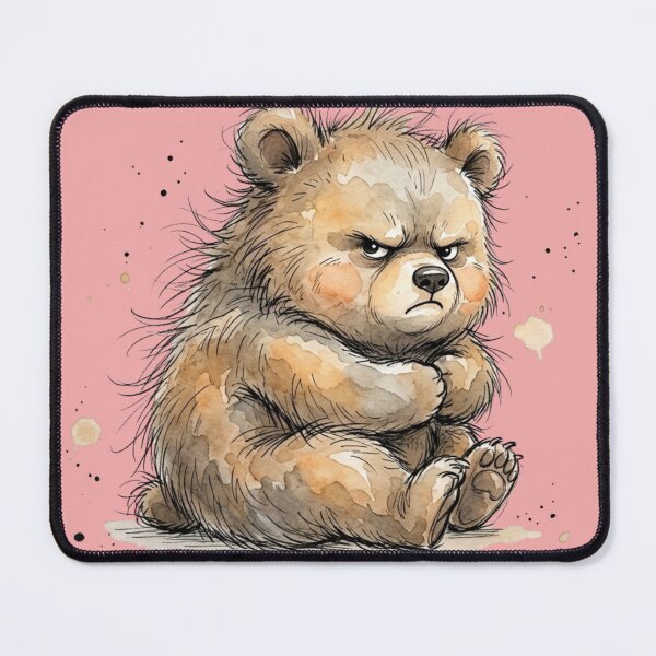 Item preview, Cute Grumpy Baby Bear Sitting and Frowning Art designed and sold by BreezifyDesignStudio.