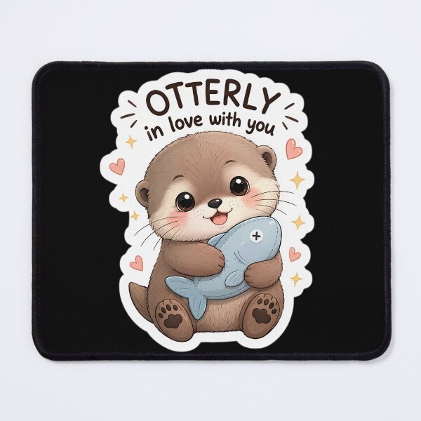 Item preview, Otterly In Love With You Cute Otter Sticker | Kawaii Animal designed and sold by Mohitt09.
