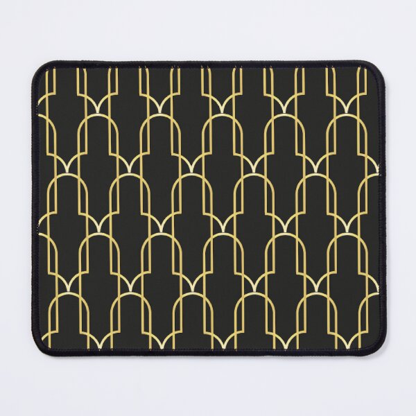 Item preview, Art Deco Golden Long Arches Pattern On Black designed and sold by DEC02.