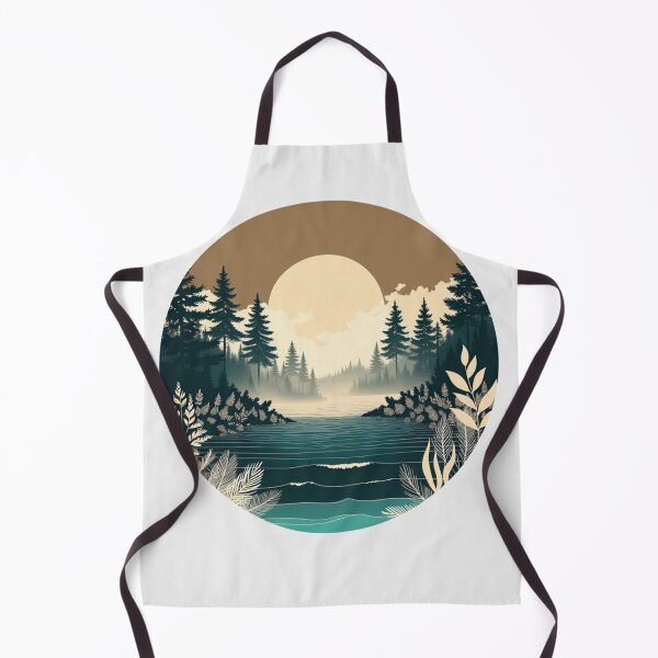 Item preview, Moonlit Forest Lake Landscape | Minimal Nature Illustration designed and sold by GalleryPeak.