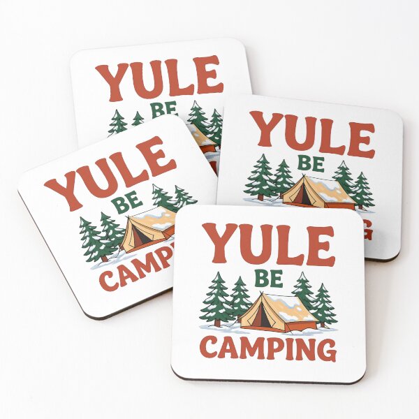 Item preview, yule be camping winter tent scene designed and sold by LuloCreative.