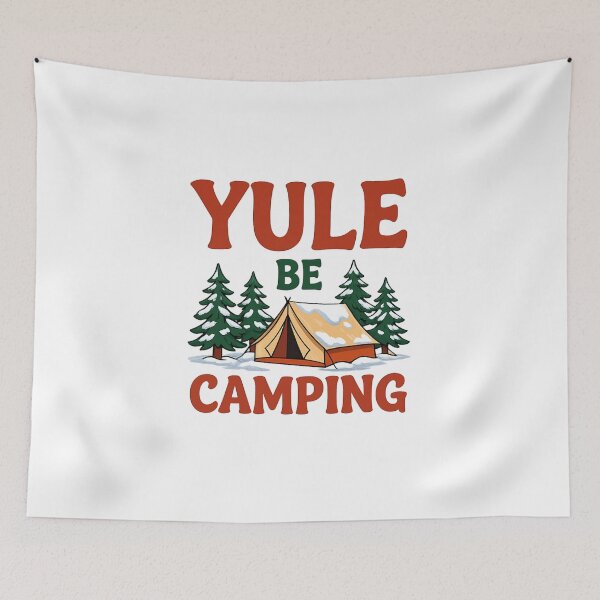 Item preview, yule be camping winter tent scene designed and sold by LuloCreative.