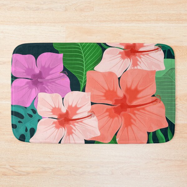 Item preview, Tropical Peach Pink Hues Floral And Leaves Design designed and sold by DEC02.