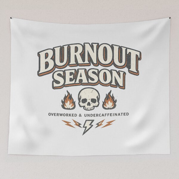 Item preview, Burnout Season Hoodie – Funny Productivity Humor Streetwear Shirt for Overworked and Exhausted People designed and sold by PhylonBoxx.