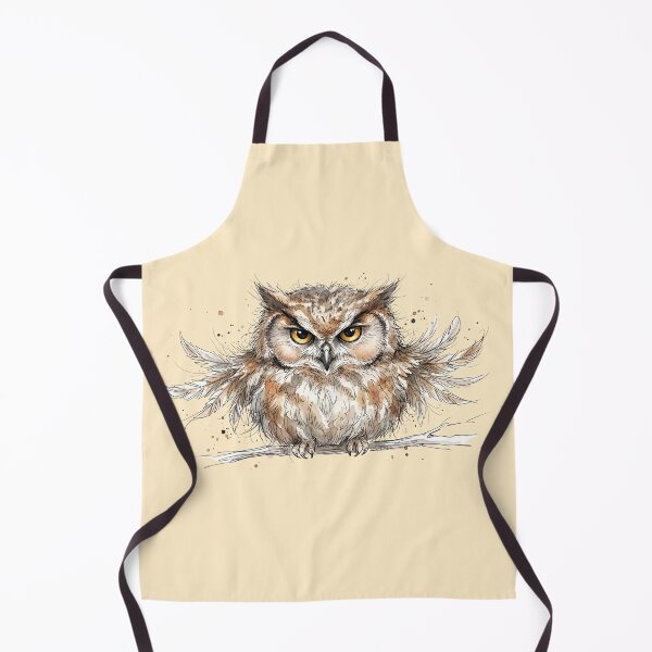 Item preview, Cute Angry Owl Glaring on Branch Watercolor Art designed and sold by BreezifyDesignStudio.