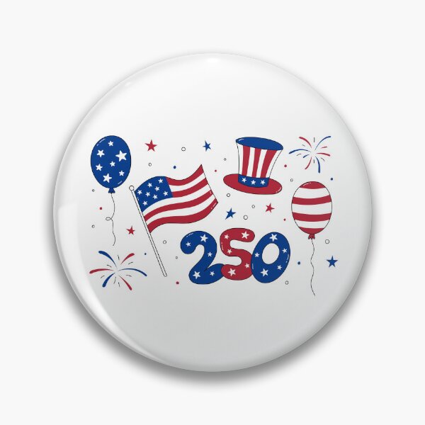 Item preview, America 250 Years. Cute Doodle Print. USA Independence Day Celebration designed and sold by AnnaVioletStore.