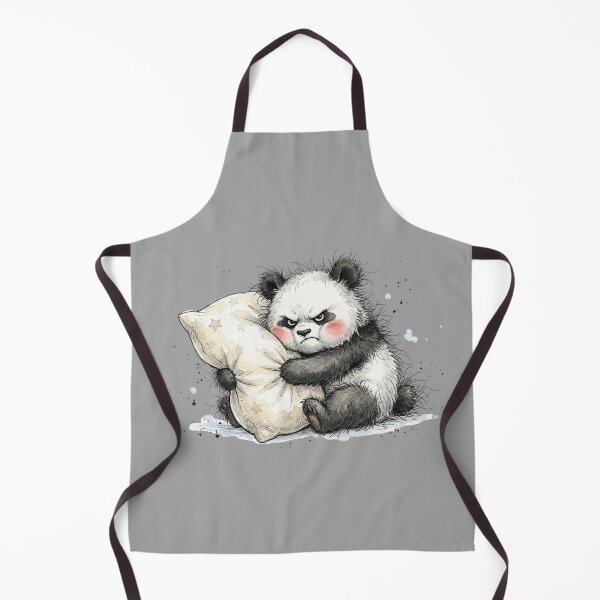 Item preview, Cute Grumpy Baby Panda Hugging Pillow Angry Art designed and sold by BreezifyDesignStudio.