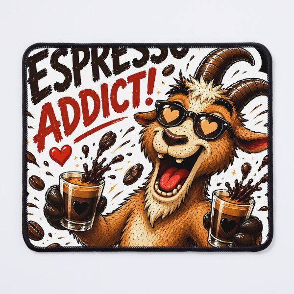 Item preview, ⁠Espresso Addict Funny Coffee Goat Sticker⁠ designed and sold by Easternpantry.