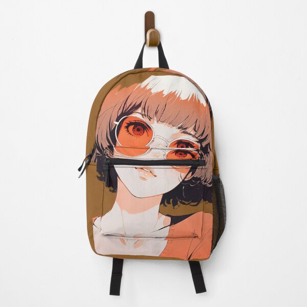 Item preview, Retro Anime Girl with Orange Sunglasses – Aesthetic Manga Portrait designed and sold by KiraChie.