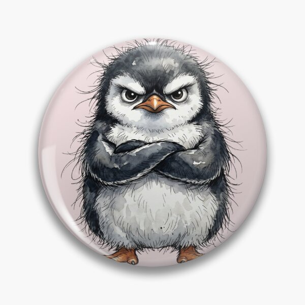 Item preview, Cute Angry Penguin Crossing Arms Grumpy Moody Animal Art designed and sold by BreezifyDesignStudio.