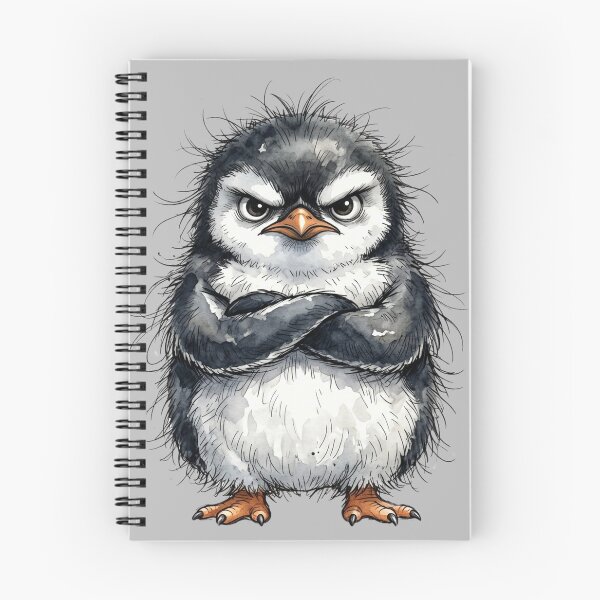 Item preview, Cute Angry Penguin Crossing Arms Grumpy Moody Animal Art designed and sold by BreezifyDesignStudio.