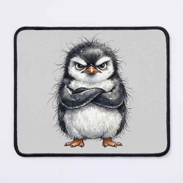 Item preview, Cute Angry Penguin Crossing Arms Grumpy Moody Animal Art designed and sold by BreezifyDesignStudio.