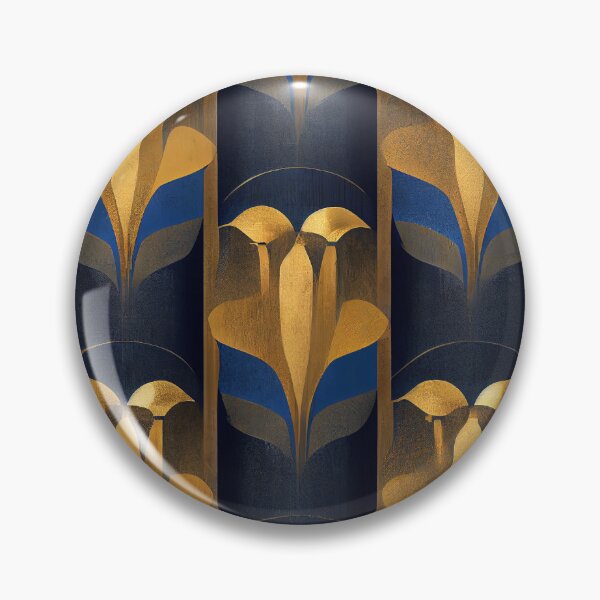 Item preview, Azure Blue And Golden Hues Art Deco Pattern designed and sold by DEC02.