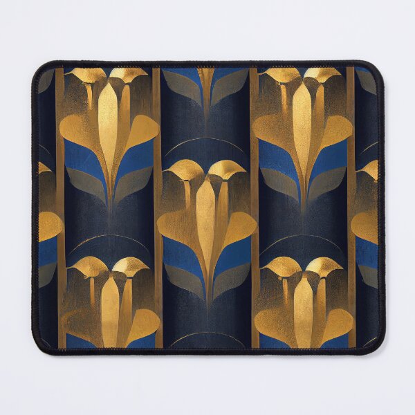 Item preview, Azure Blue And Golden Hues Art Deco Pattern designed and sold by DEC02.