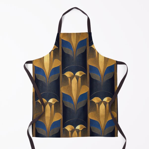 Item preview, Azure Blue And Golden Hues Art Deco Pattern designed and sold by DEC02.