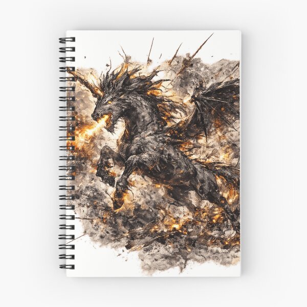 Item preview, Dark Fire Unicorn Fantasy Dragon Horse designed and sold by Idans.