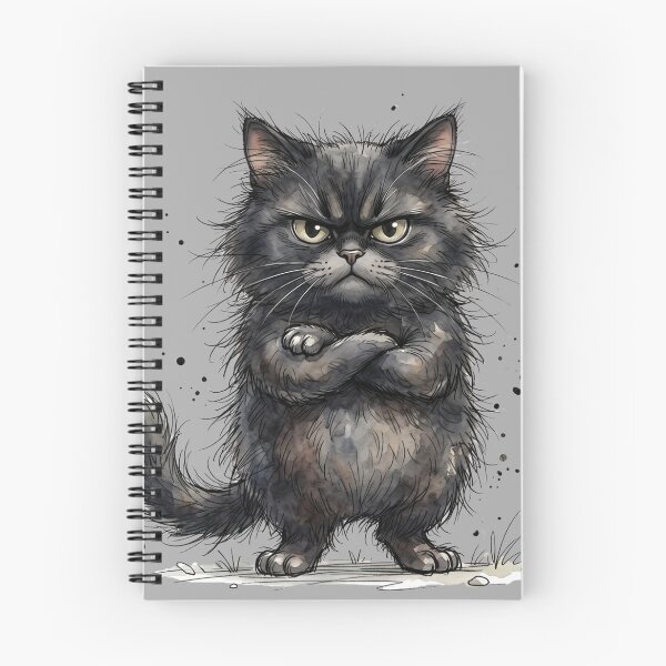 Item preview, Cute Angry Black Cat Crossing Paws Grumpy Moody Art designed and sold by BreezifyDesignStudio.