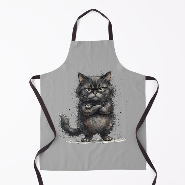Item preview, Cute Angry Black Cat Crossing Paws Grumpy Moody Art designed and sold by BreezifyDesignStudio.
