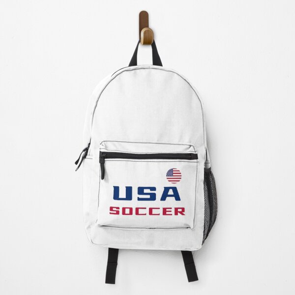 Item preview, USA Soccer T-Shirt with Flag – Blue & Red Text – American Fan Tee | Uncle Jichuan designed and sold by Uncle-Jichuan.