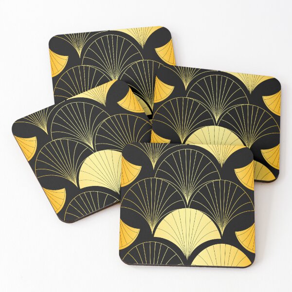 Item preview, Patrón de abanico con degradado en tonos dorados estilo art déco asiático designed and sold by DEC02.