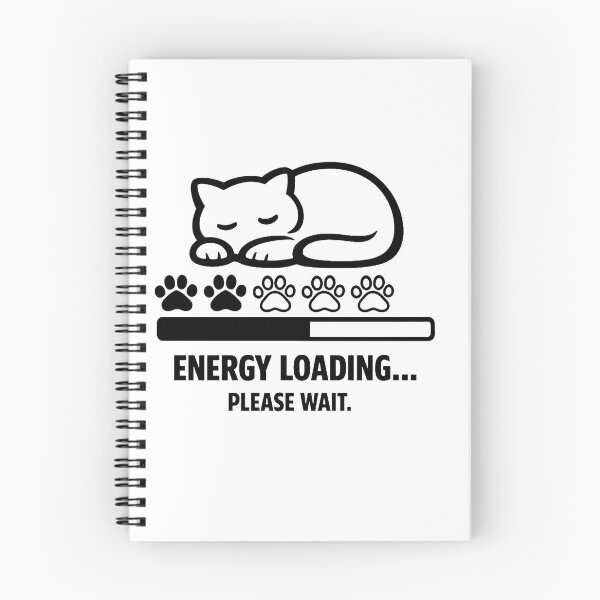 Item preview, Energy Loading Please Wait Sleeping Cat Minimal Design designed and sold by Lovestickerco.