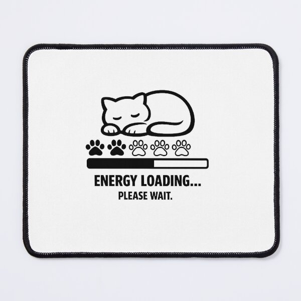 Item preview, Energy Loading Please Wait Sleeping Cat Minimal Design designed and sold by Lovestickerco.
