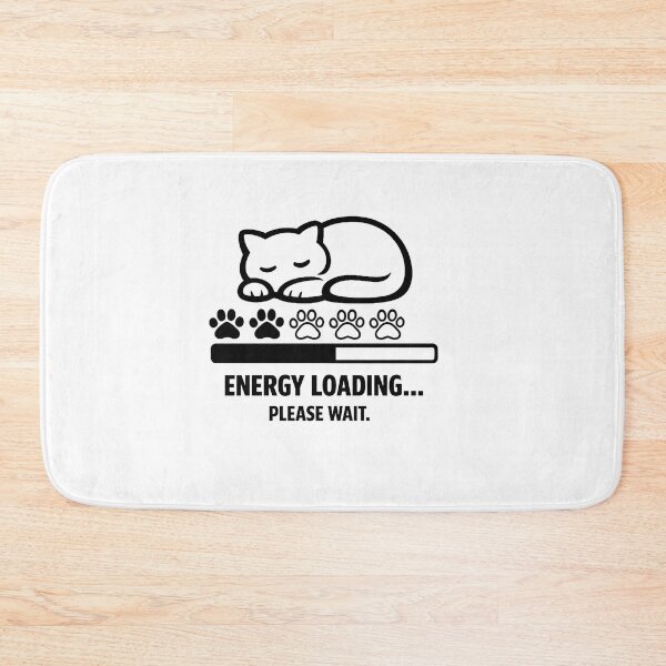 Item preview, Energy Loading Please Wait Sleeping Cat Minimal Design designed and sold by Lovestickerco.