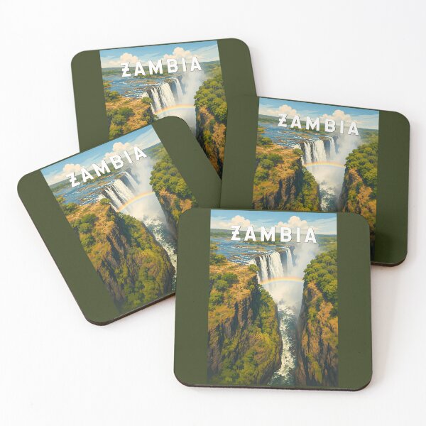 Item preview, Zambia Illustration Travel Art Vintage designed and sold by KrisSidDesigns.