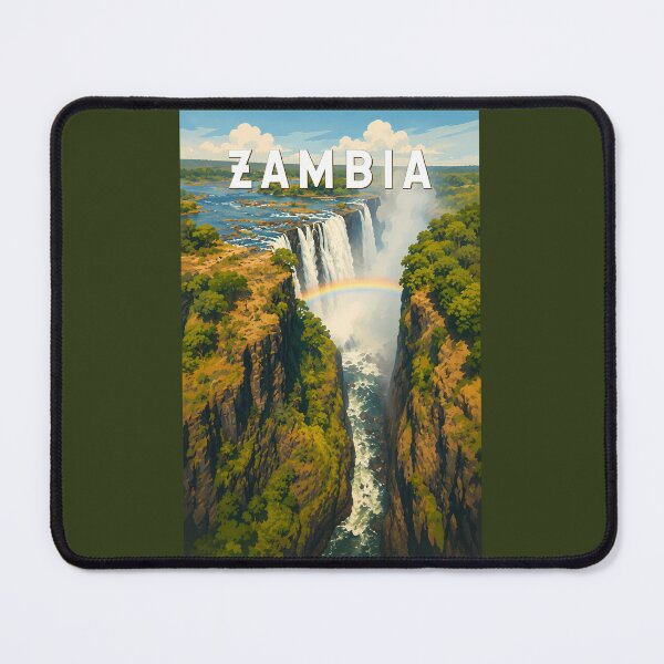 Item preview, Zambia Illustration Travel Art Vintage designed and sold by KrisSidDesigns.