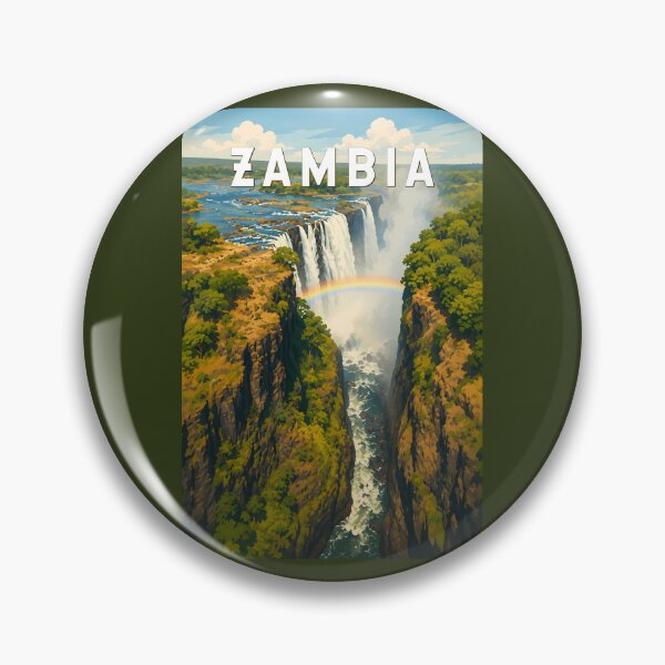Item preview, Zambia Illustration Travel Art Vintage designed and sold by KrisSidDesigns.