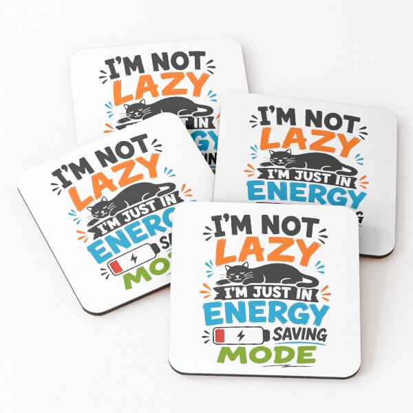 Item preview, I'm Not Lazy, I'm Just in Energy Saving Mode - Lazy Cat - For White or Light Colors designed and sold by ShirtRemarks.