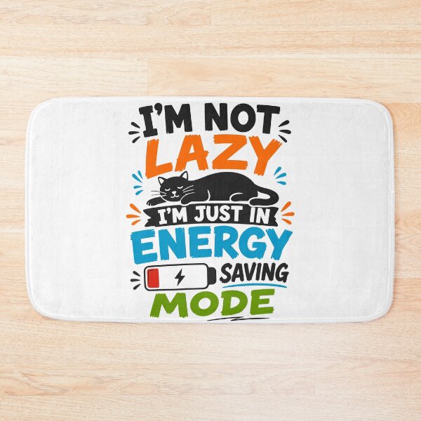 Item preview, I'm Not Lazy, I'm Just in Energy Saving Mode - Lazy Cat - For White or Light Colors designed and sold by ShirtRemarks.