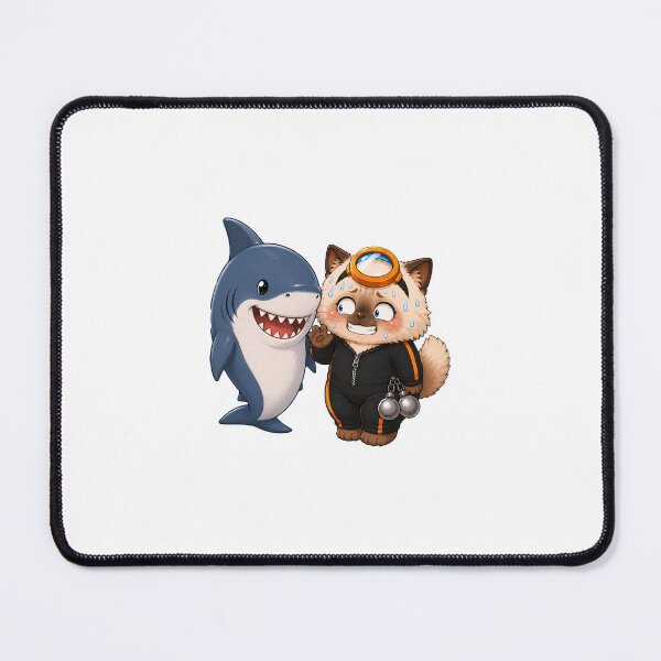 Item preview, KOREA HAENAM - Cute Chibi Ragdoll Cat Nervous Shark Sticker designed and sold by KOREA-HAENAM.