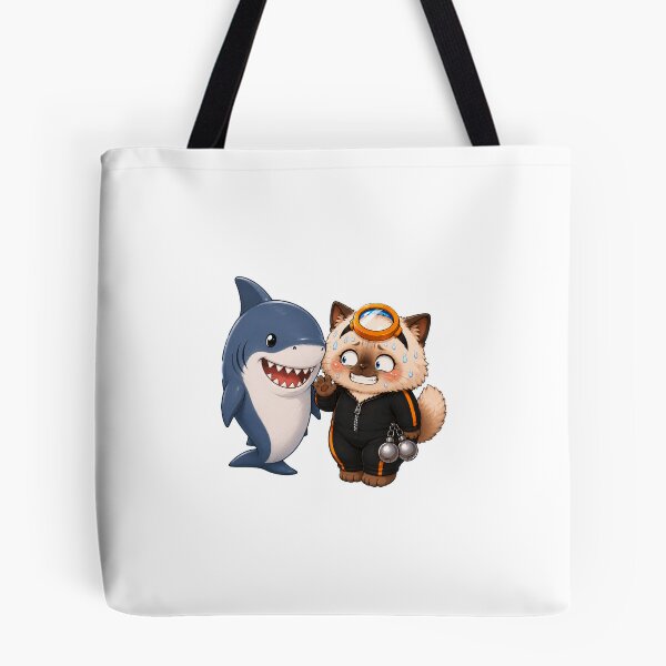 Item preview, KOREA HAENAM - Cute Chibi Ragdoll Cat Nervous Shark Sticker designed and sold by KOREA-HAENAM.
