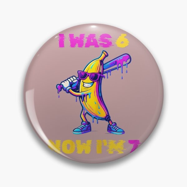 Item preview, I was 6 Now I'm 7 Baseball Birthday Banana Ice Cream Drip designed and sold by MacosLucia.