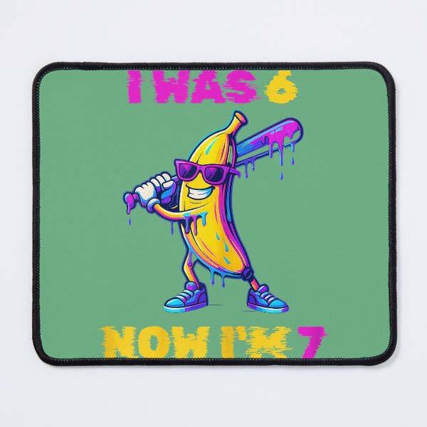 Item preview, I was 6 Now I'm 7 Baseball Birthday Banana Ice Cream Drip designed and sold by MacosLucia.