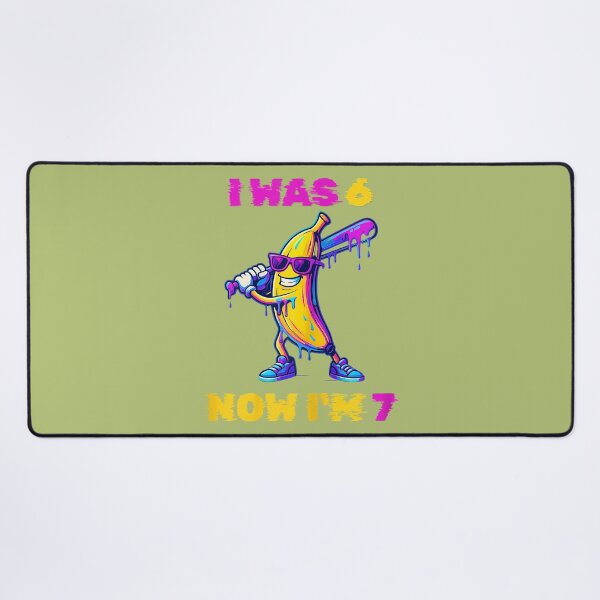 Item preview, I was 6 Now I'm 7 Baseball Birthday Banana Ice Cream Drip designed and sold by MacosLucia.