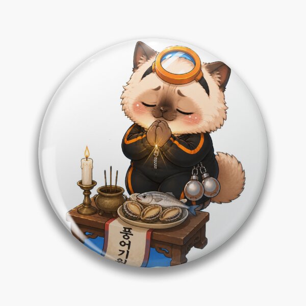 Item preview, KOREA HAENAM - Cute Chibi Ragdoll Cat Praying Pungeonje Sticker designed and sold by KOREA-HAENAM.