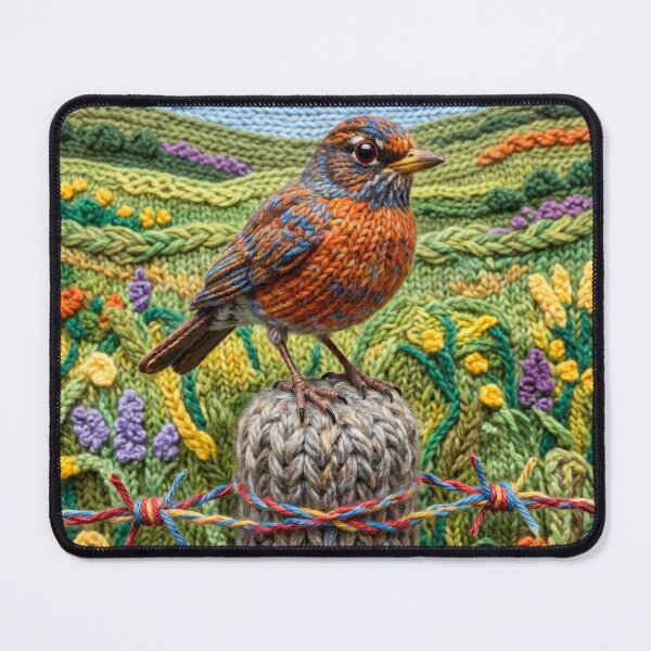 Item preview, Yarn Robin on a Yarn Fencepost designed and sold by Tridentulus.