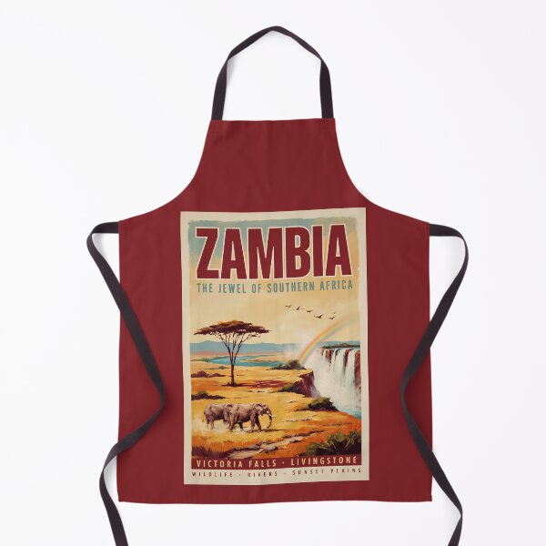 Item preview, Zambia Landscape Illustration Travel Art Vintage designed and sold by KrisSidDesigns.