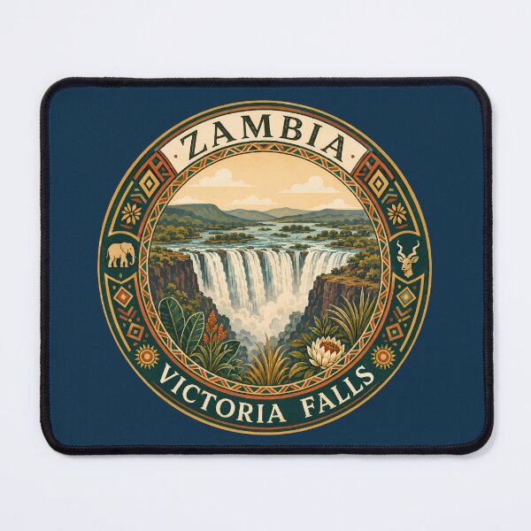 Item preview, Zambia Illustration Travel Art Badge designed and sold by KrisSidDesigns.