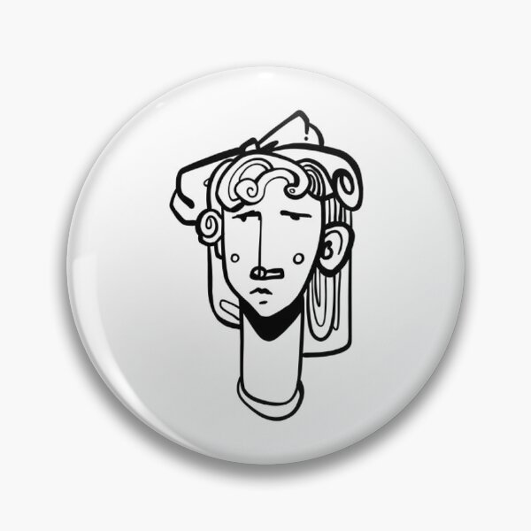 Item preview, Classic Grecian Statue Portrait Whimsical Line Art designed and sold by volkanikstudios.