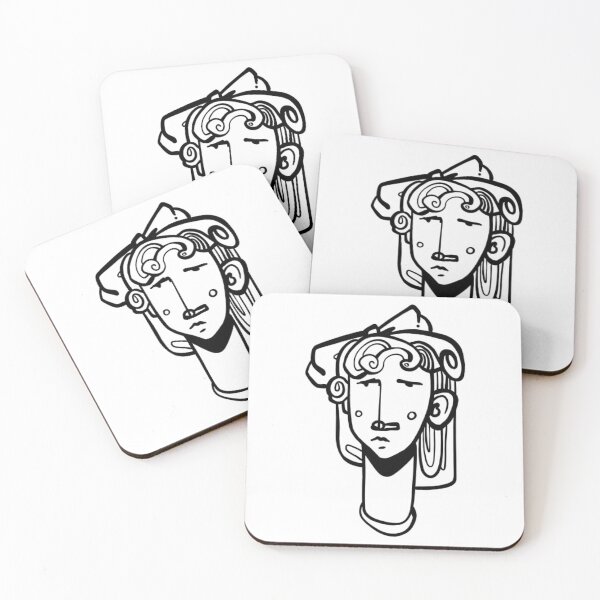 Item preview, Classic Grecian Statue Portrait Whimsical Line Art designed and sold by volkanikstudios.