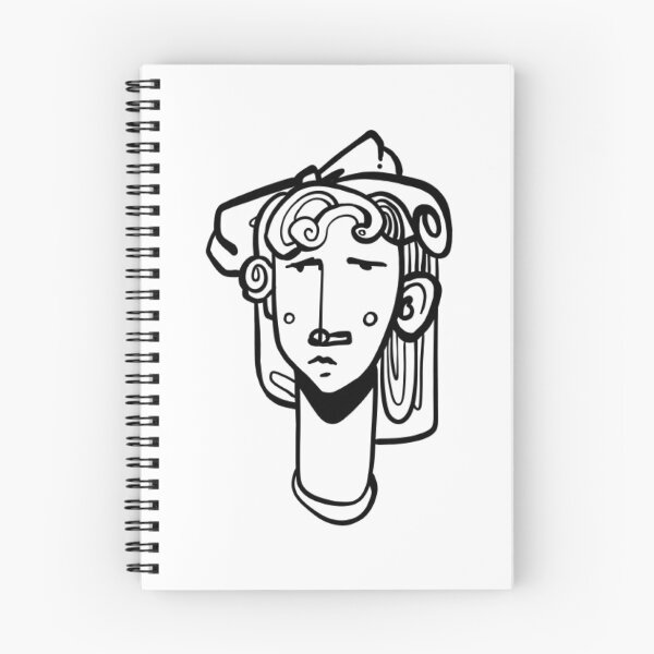 Item preview, Classic Grecian Statue Portrait Whimsical Line Art designed and sold by volkanikstudios.