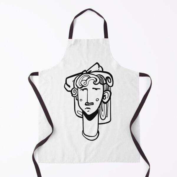 Item preview, Classic Grecian Statue Portrait Whimsical Line Art designed and sold by volkanikstudios.